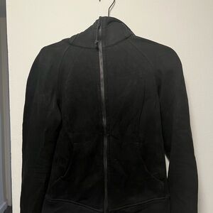 Lululemon Athletica Black Bomber Jacket with High Collar and Matte Finish